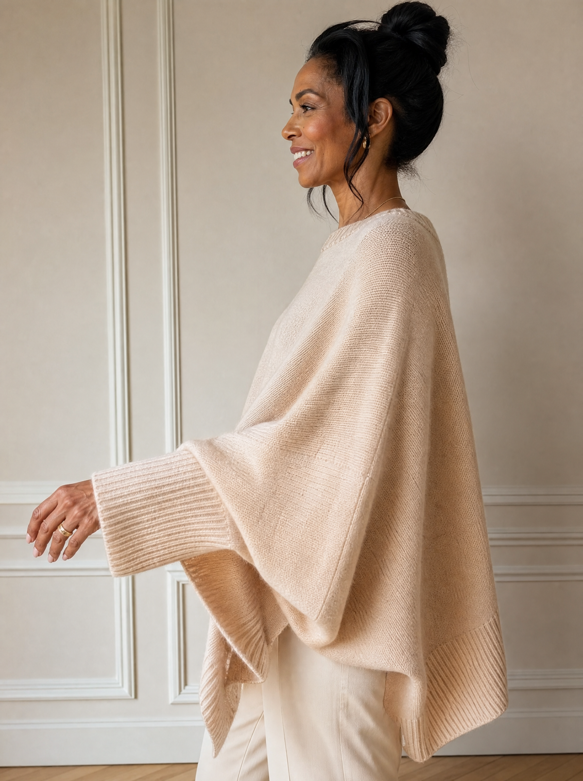 Oversized Batwing Sleeve Sweater - side