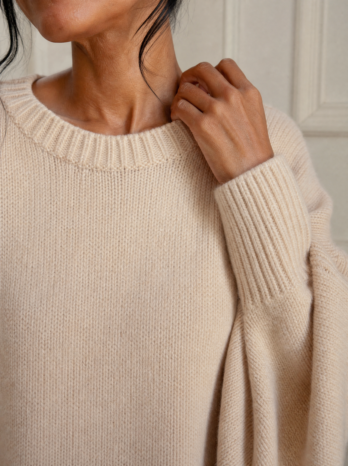 Oversized Batwing Sleeve Sweater - detail