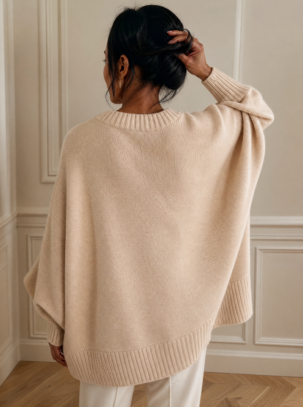 Oversized Batwing Sleeve Sweater - back