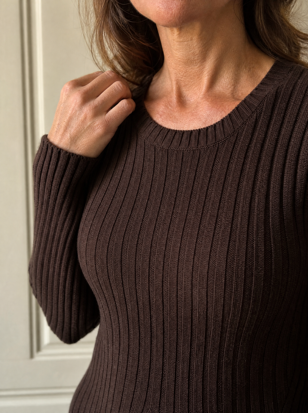 Long Sleeve Ribbed Knit Dress - detail