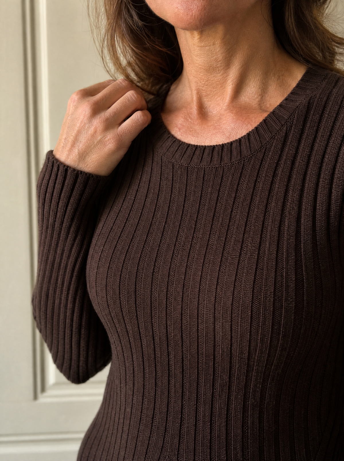 Long Sleeve Ribbed Knit Dress - detail