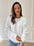 Cable-Knit Round Neck Sweater - front