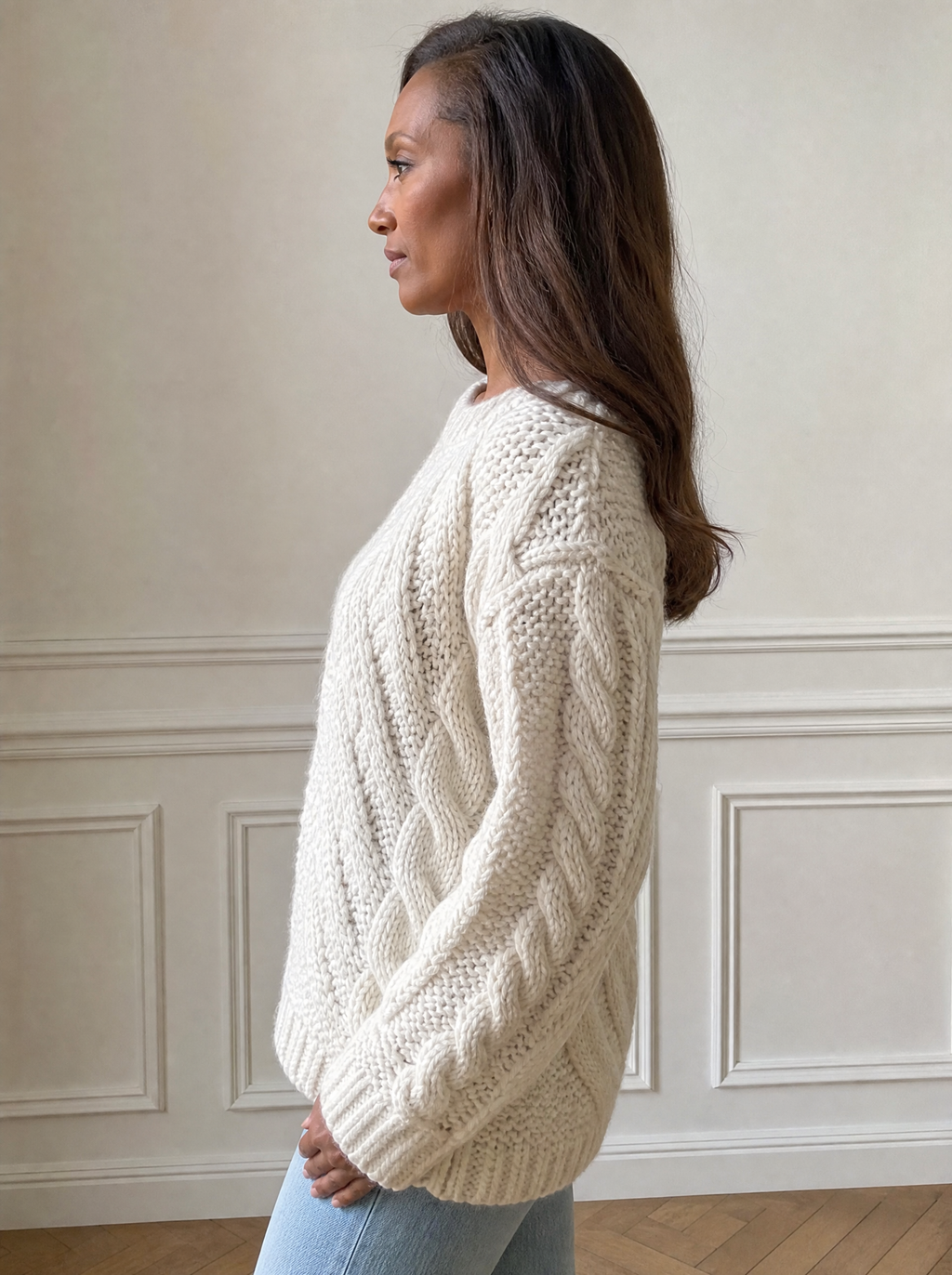 Chunky Cable-Knit Sweater - side