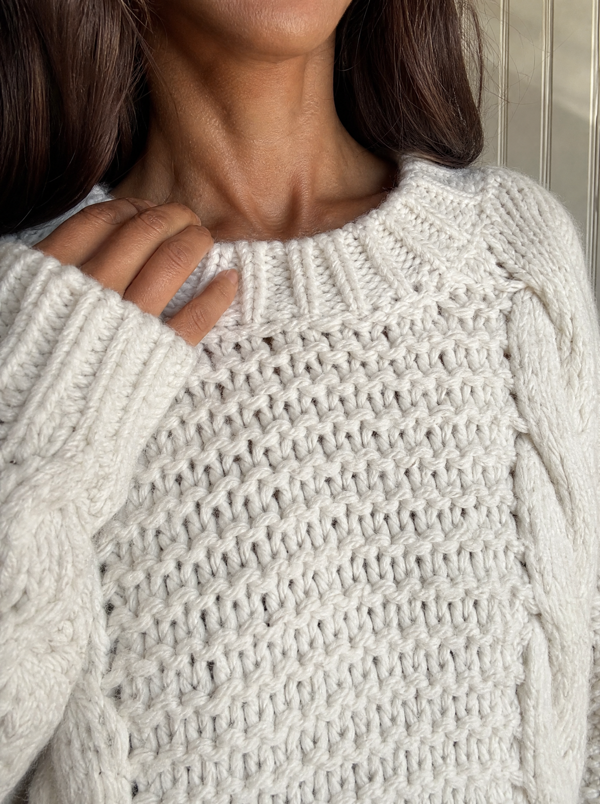 Chunky Cable-Knit Sweater - detail
