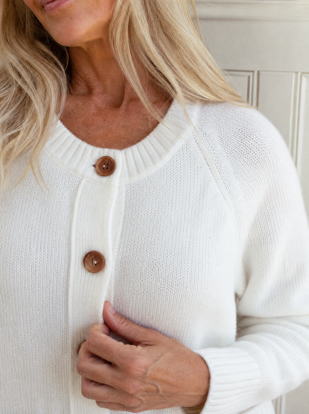 Full Size Button Up Raglan Sleeve Cardigan Plus Size - detail