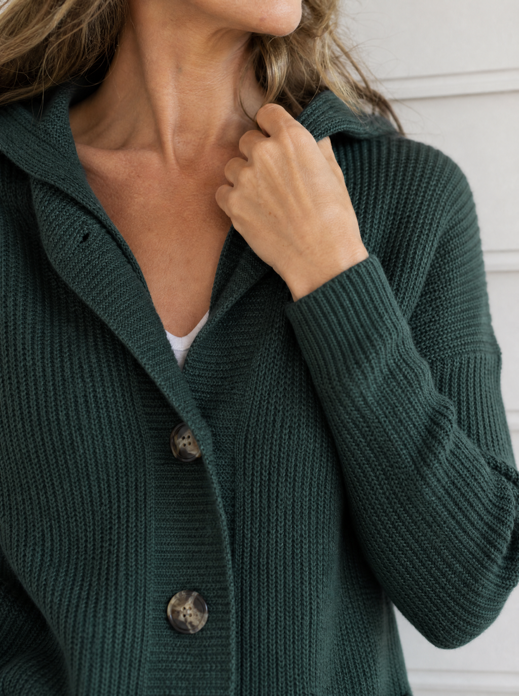 Full Size Button-Down Hooded Cardigan Plus Size - detail