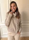 Cable-Knit Turtleneck Sweater - front