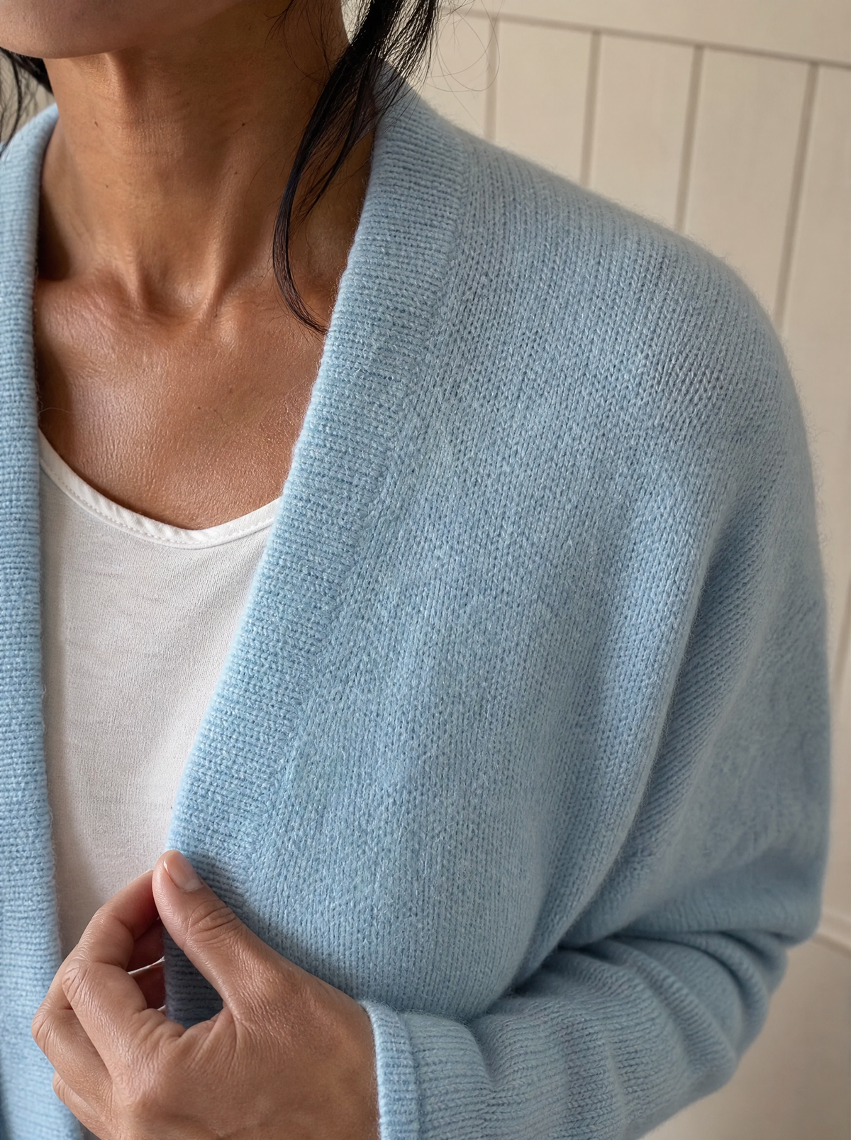 Soft Open-Front Longline Cardigan - detail