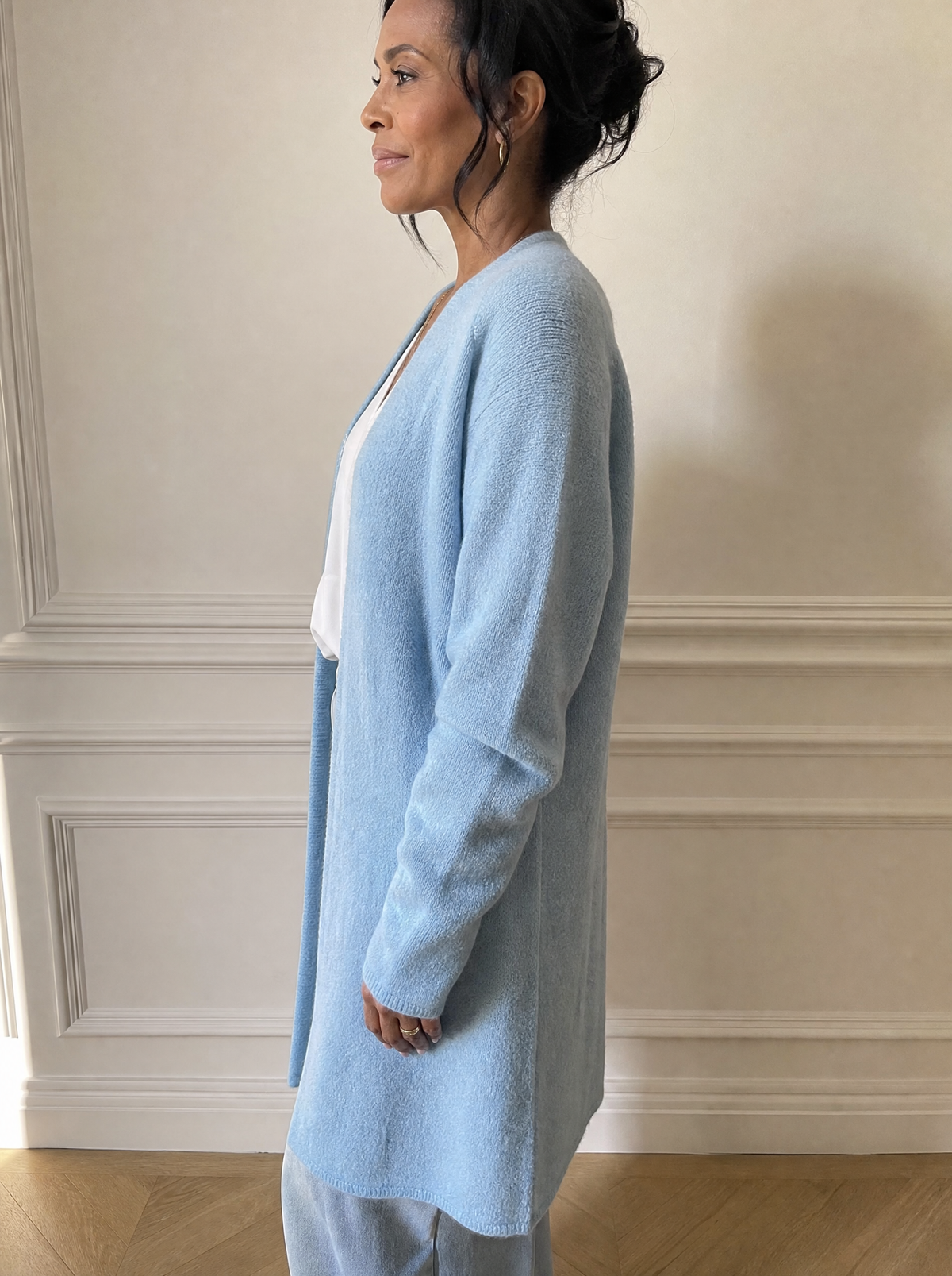Soft Open-Front Longline Cardigan - side