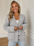 Full Size V-Neck Button-Down Cardigan Plus Size - front