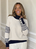 Waffle Knit Mock Neck Sweater - front