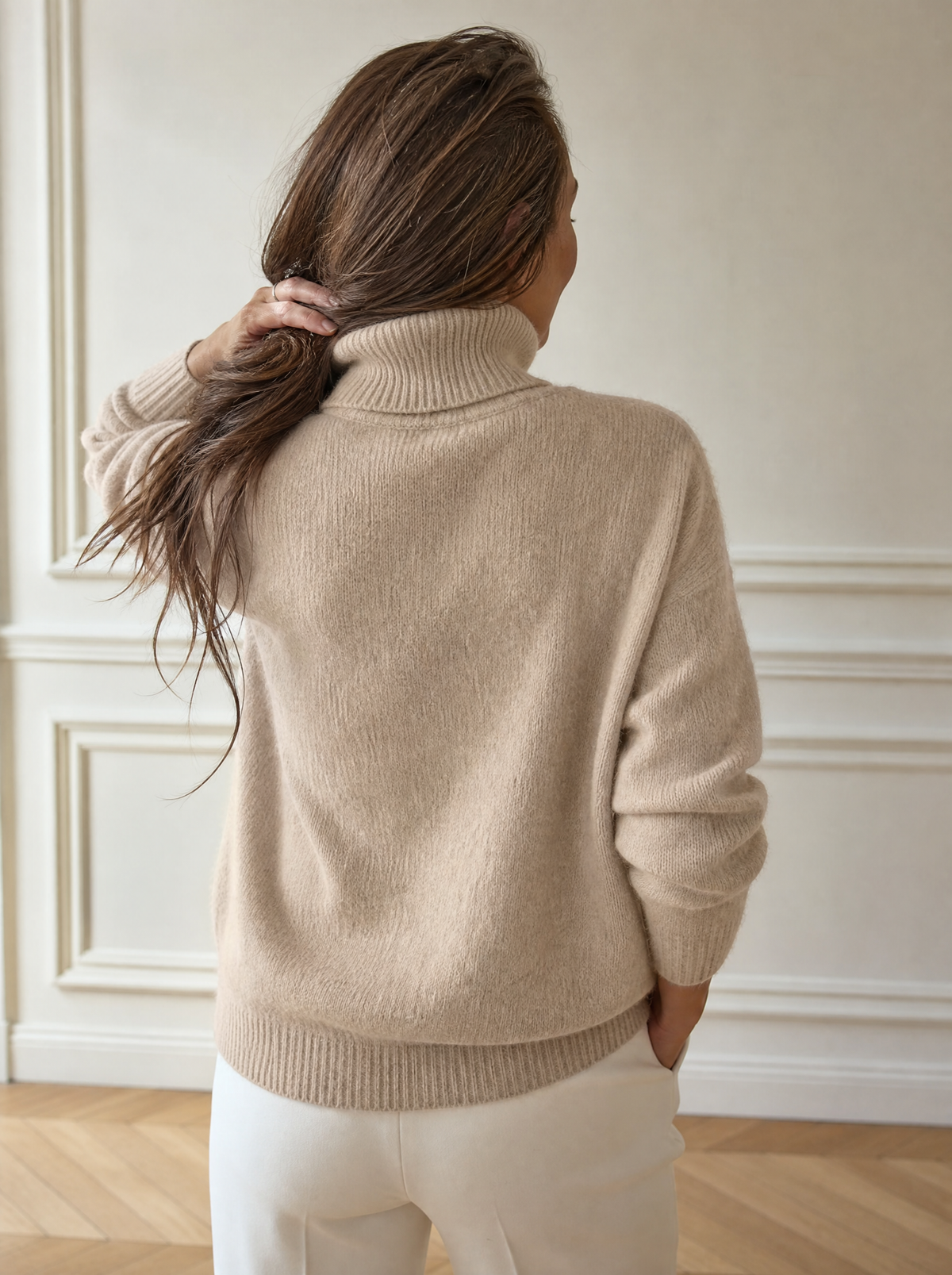 Turtleneck Long Sleeve Sweater - back
