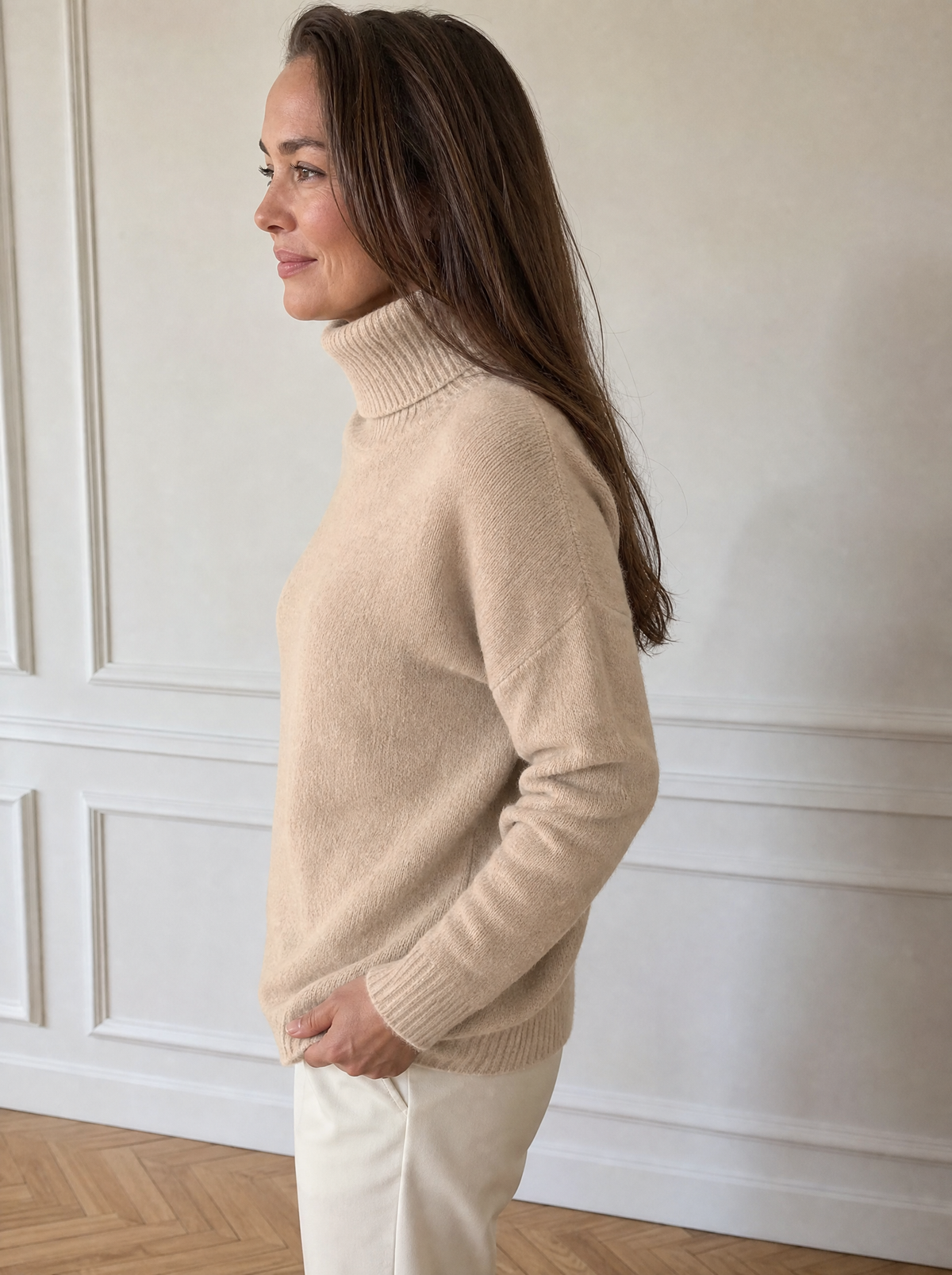 Turtleneck Long Sleeve Sweater - side
