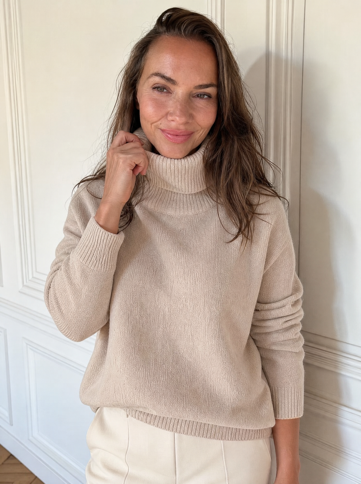 Turtleneck Long Sleeve Sweater - front