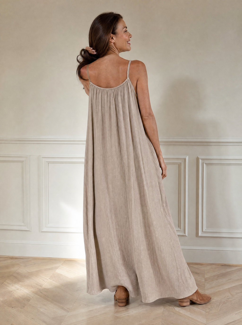 Spaghetti Strap Flowy Maxi Dress - back