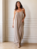 Spaghetti Strap Flowy Maxi Dress - front