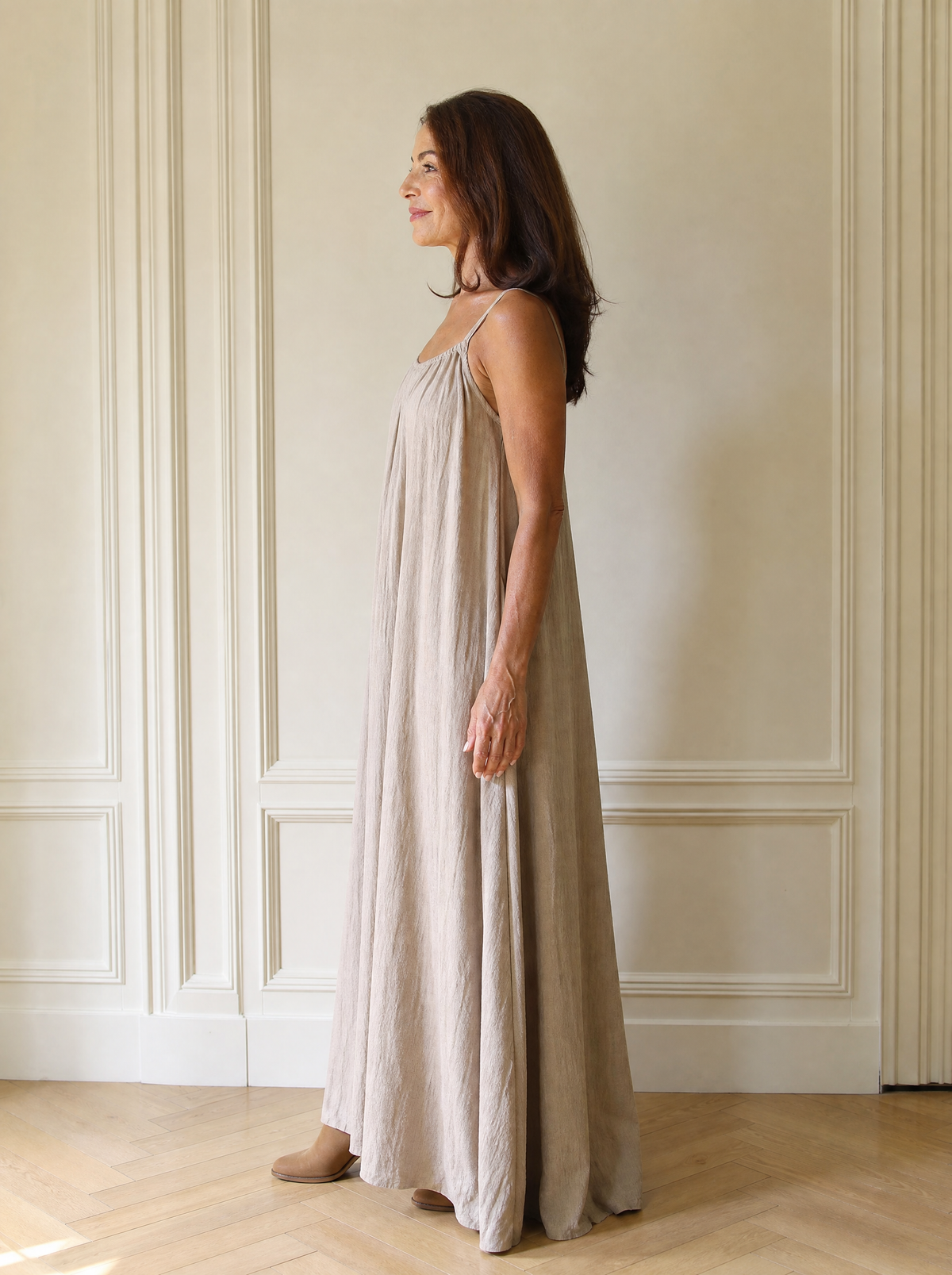Spaghetti Strap Flowy Maxi Dress - side