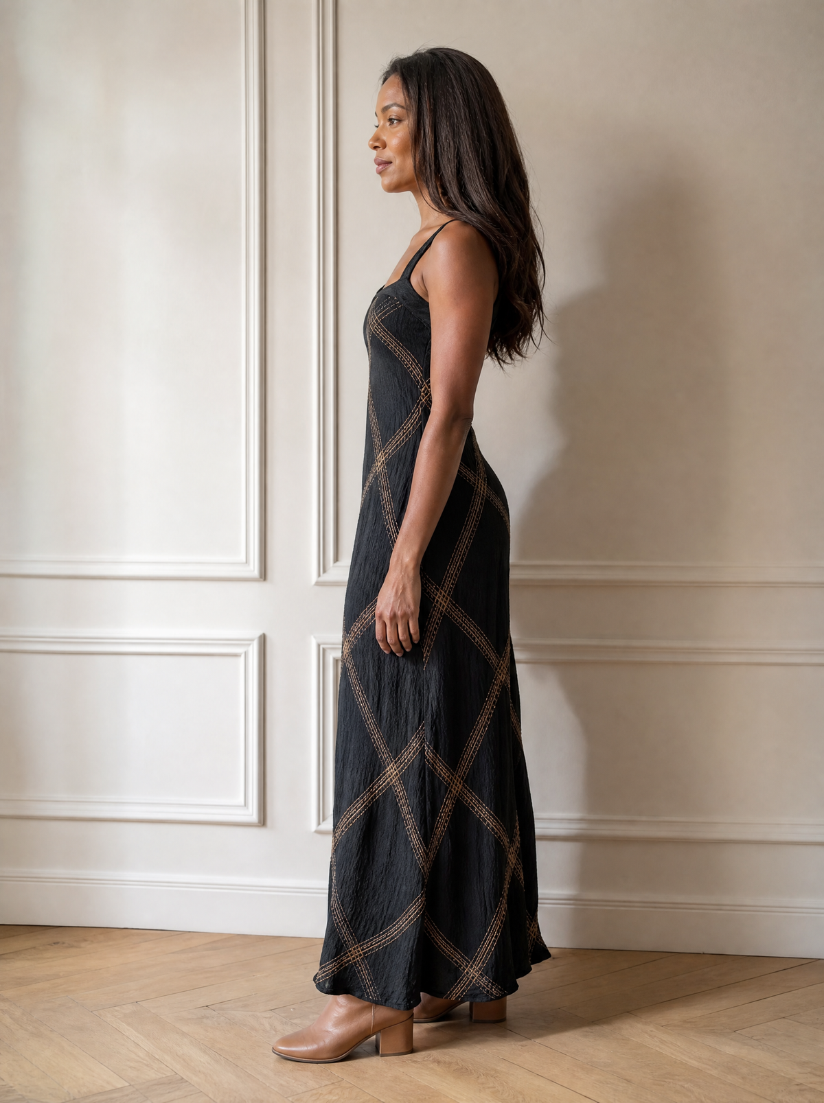 Full Size Square Neck Maxi Dress Plus Size - side