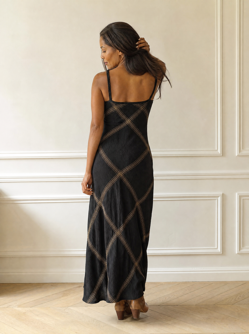 Full Size Square Neck Maxi Dress Plus Size - back