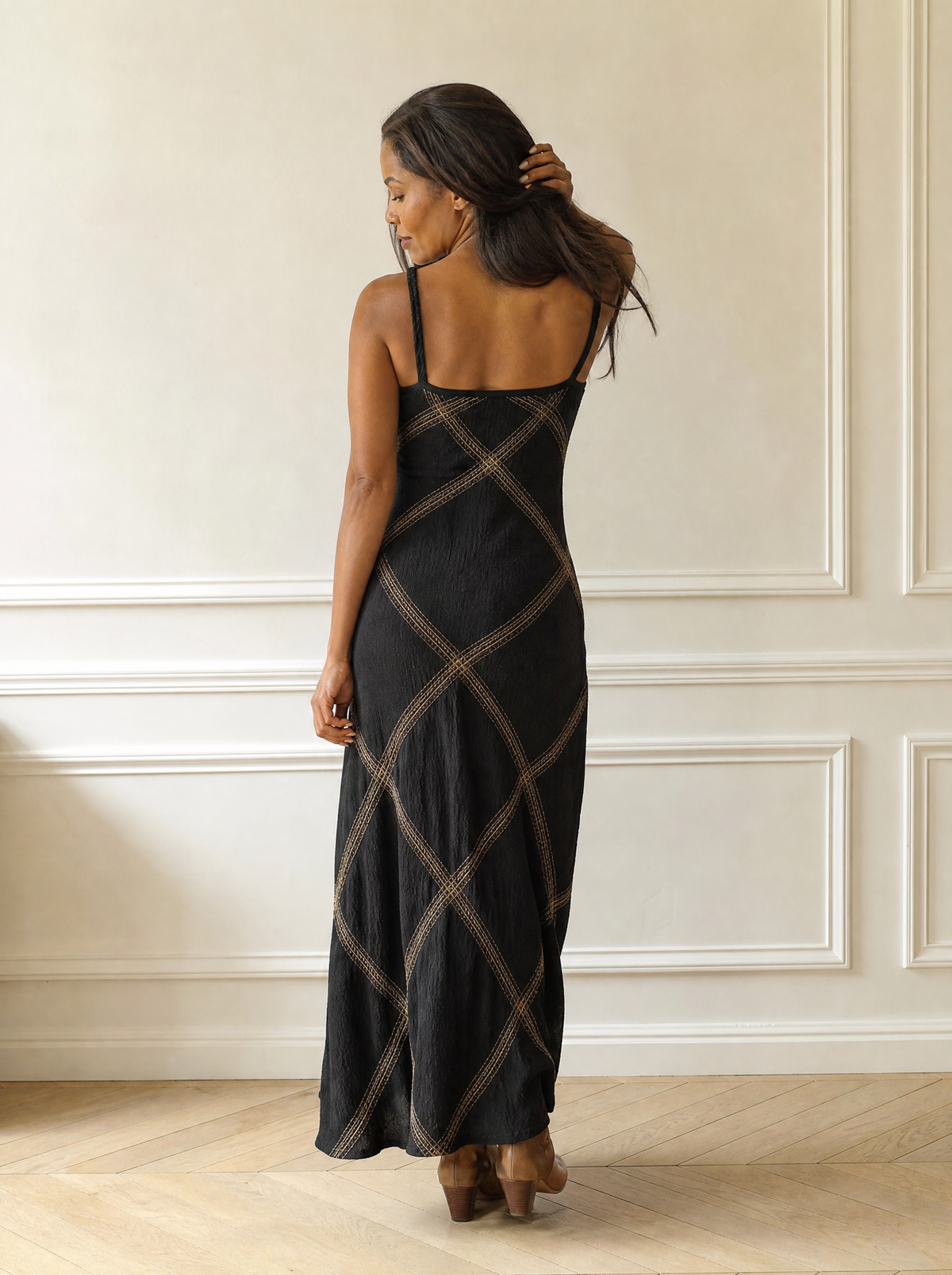 Full Size Square Neck Maxi Dress Plus Size - back