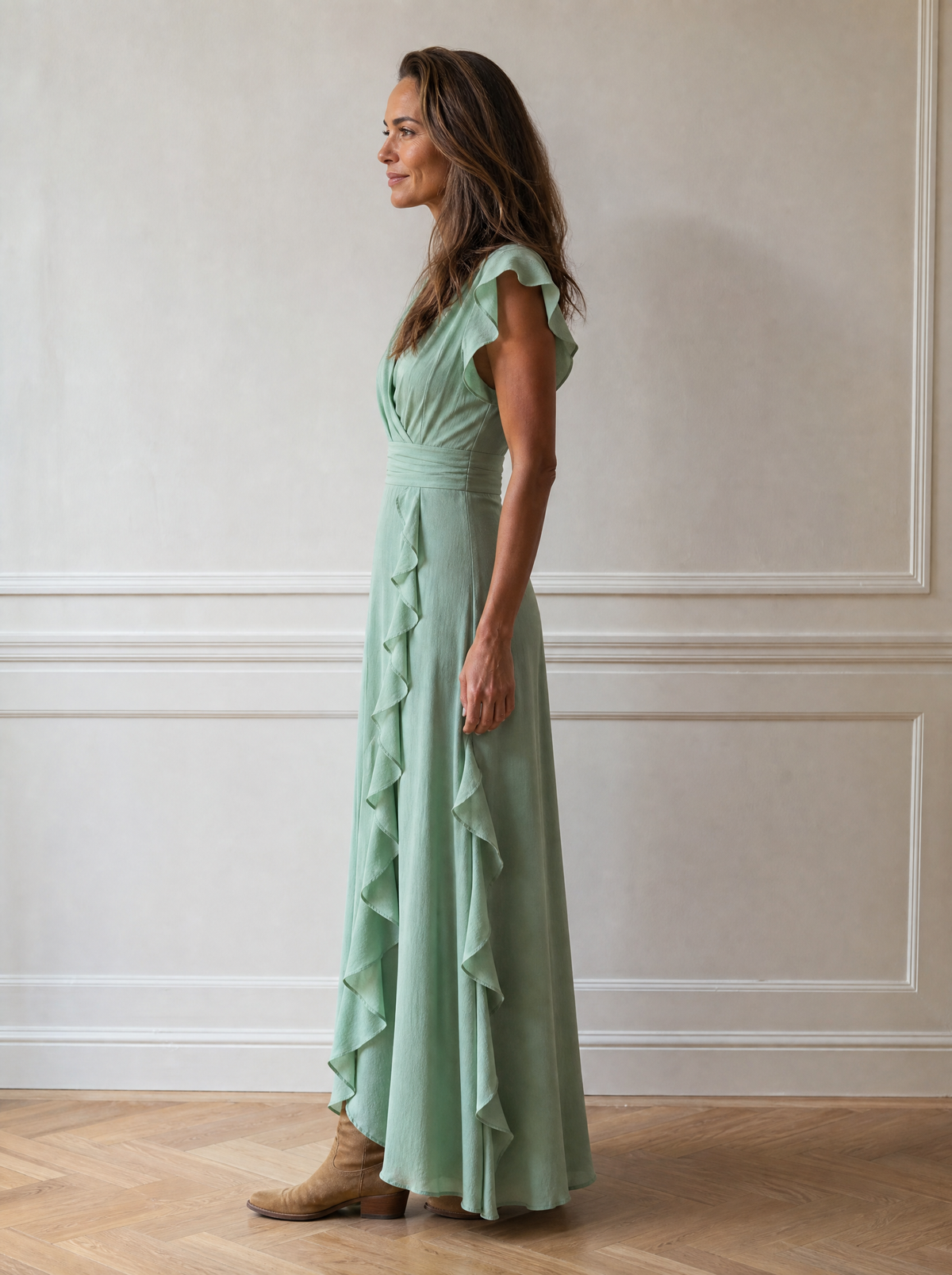 Ruffled Surplice Maxi Dress - side