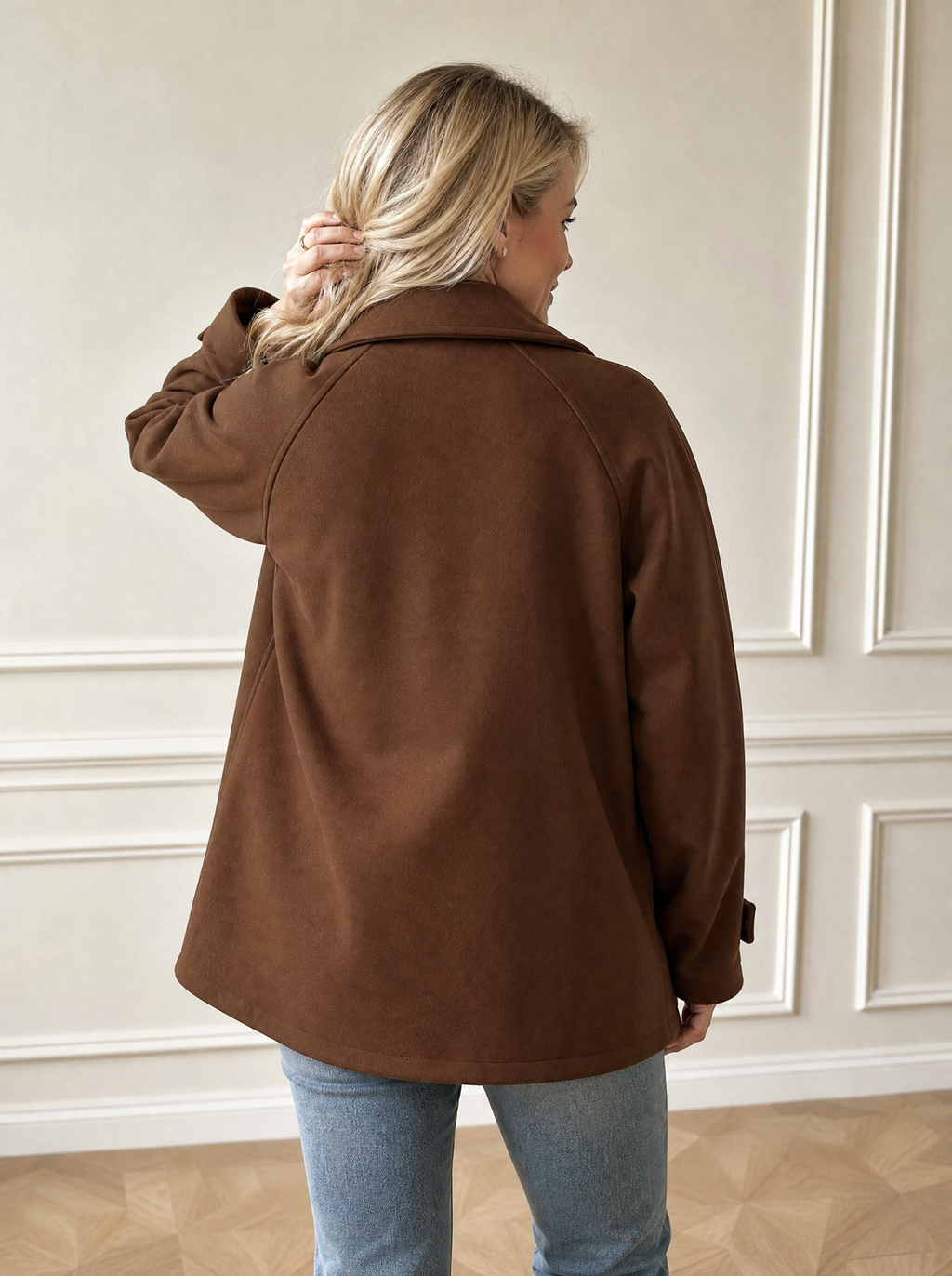Single-Breasted Raglan Sleeve Outerwear - back
