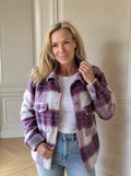 Plaid Button-Down Shacket - front