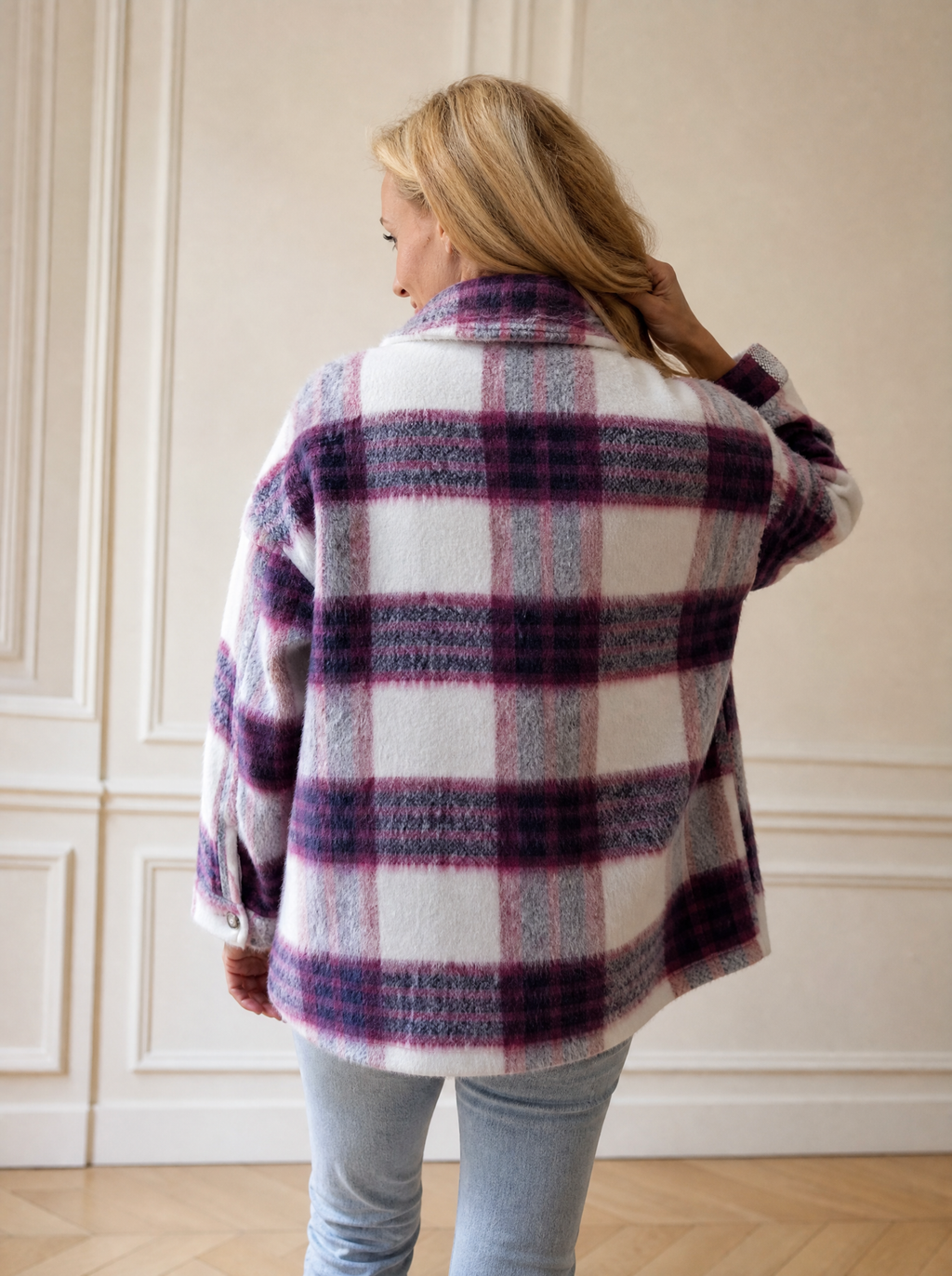 Plaid Button-Down Shacket - back