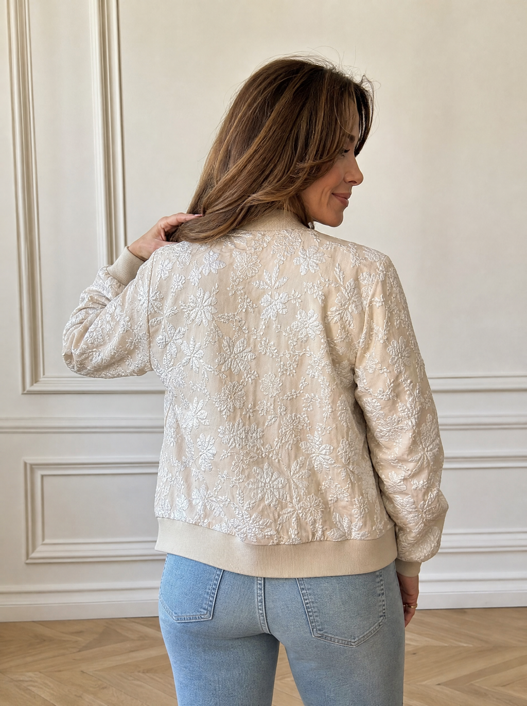 Floral Lightweight Zip Up Jacket - back