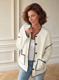 Contrast Trim Button Up Jacket - front