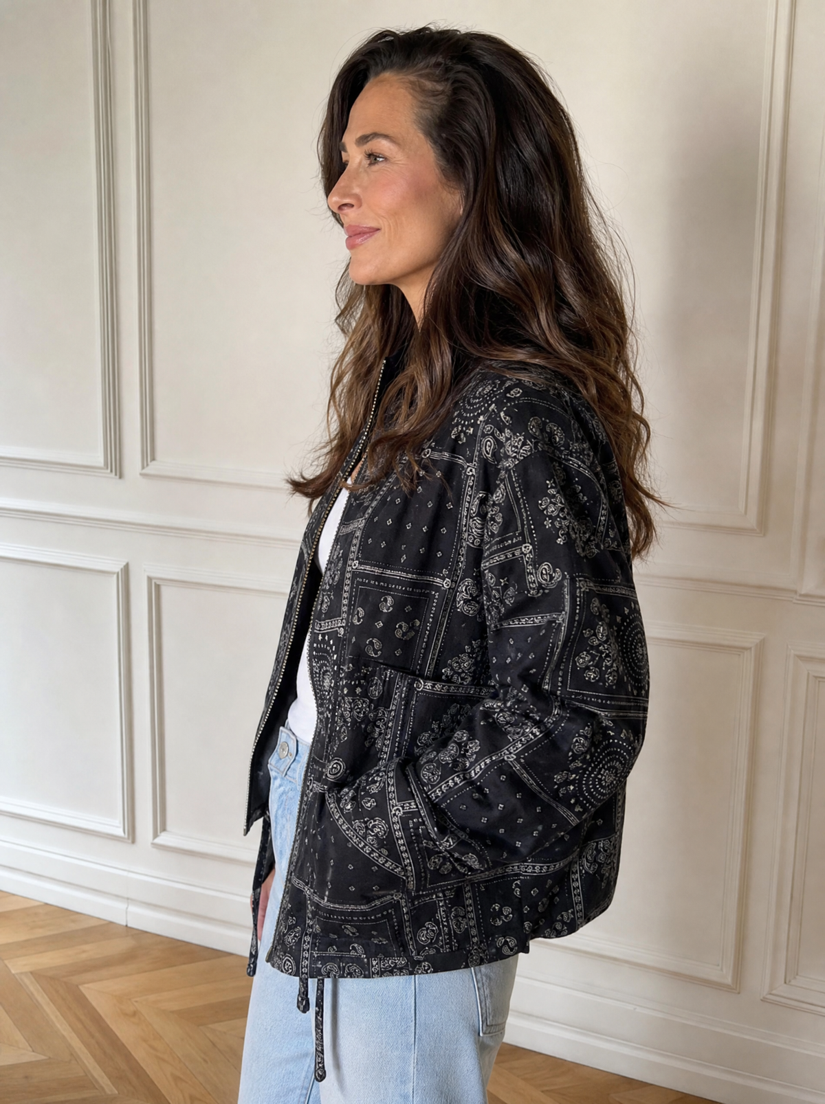 Printed Zip Up Jacket - side