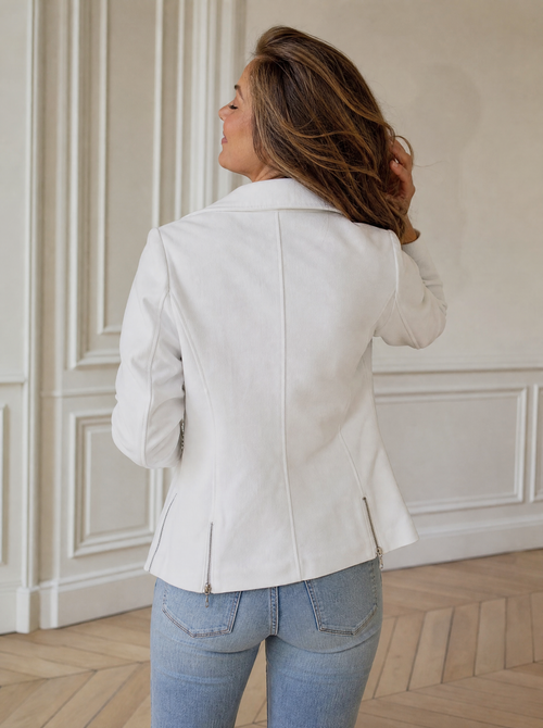 Asymmetrical Zip Long Sleeve Jacket - back