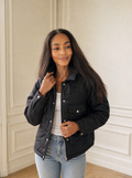 Quilted Snap-Down Casual Jacket - front