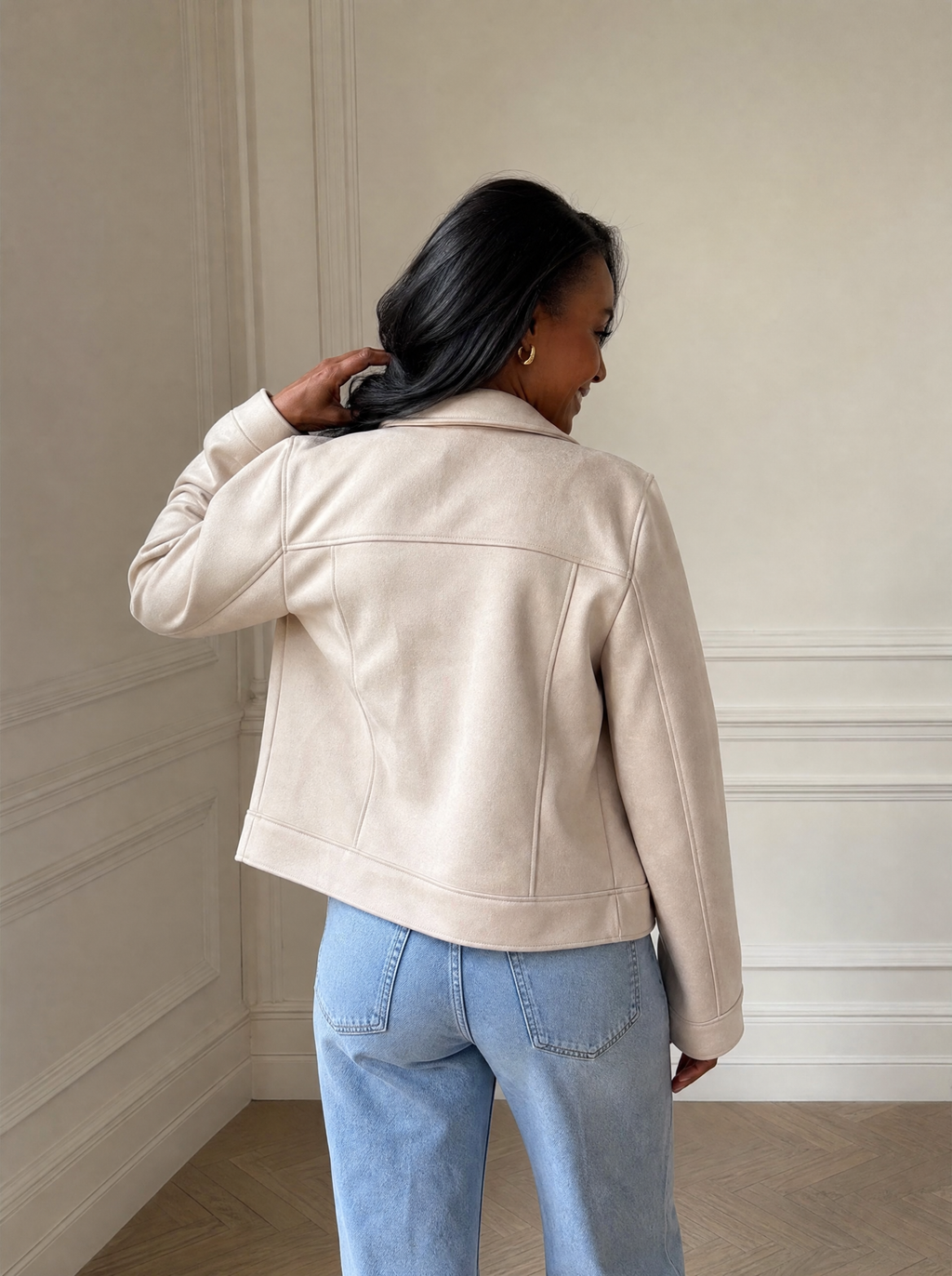 Double-Breasted Lapel Collar Jacket - back