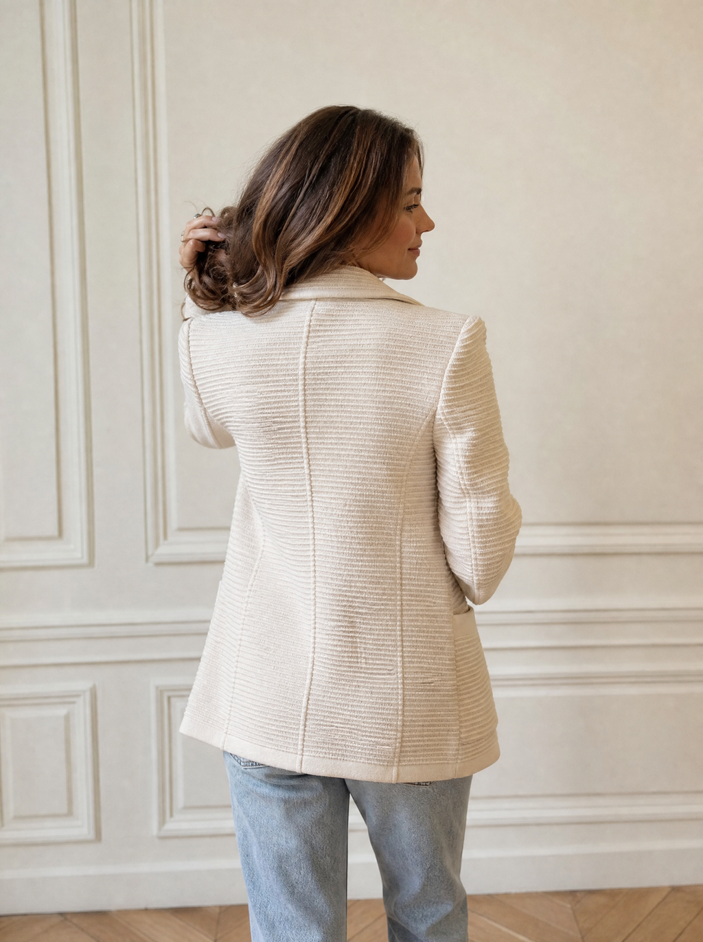 Double-Breasted Textured Jacket - back