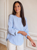 Casual Striped Long Sleeve Blouse - front