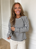 Casual Striped Raglan Sleeve Long-Sleeve T-Shirt - front