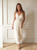 Lace Trim V-Neck Maxi Dress - front